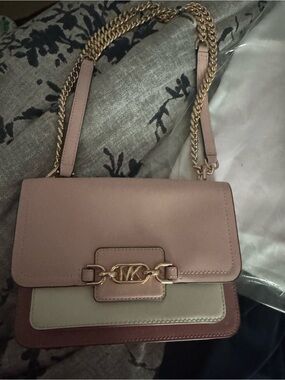 Michael Kors Blush Pink and Cream Leather Chain Shoulder Bag